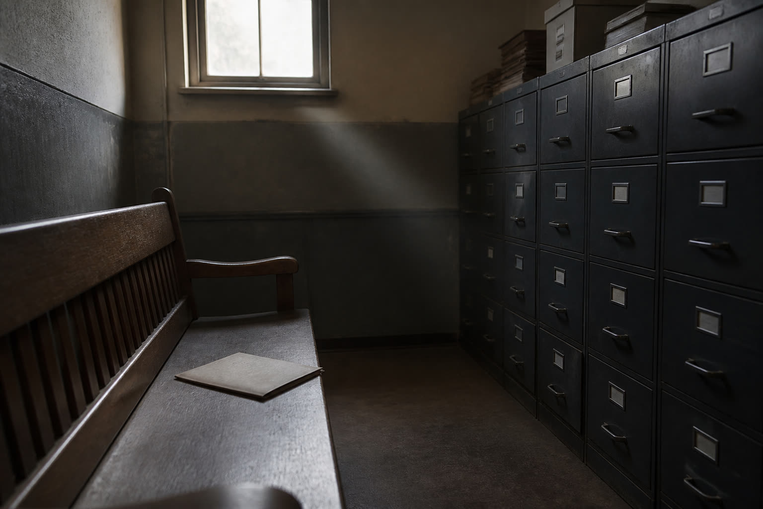 Archivo de expedientes en una sala judicial